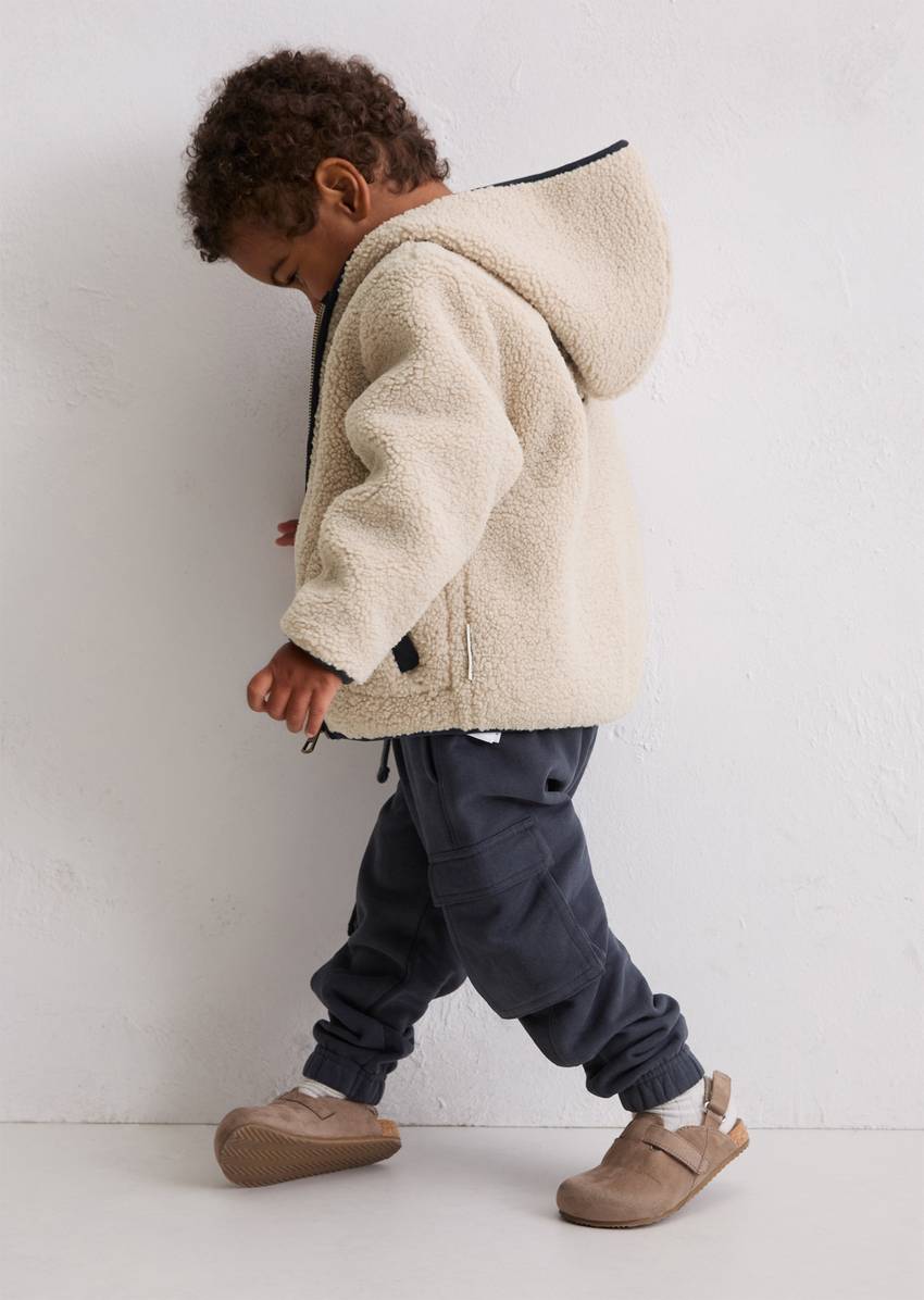 KIDS-BOYS hooded teddy jacket with fleece inside