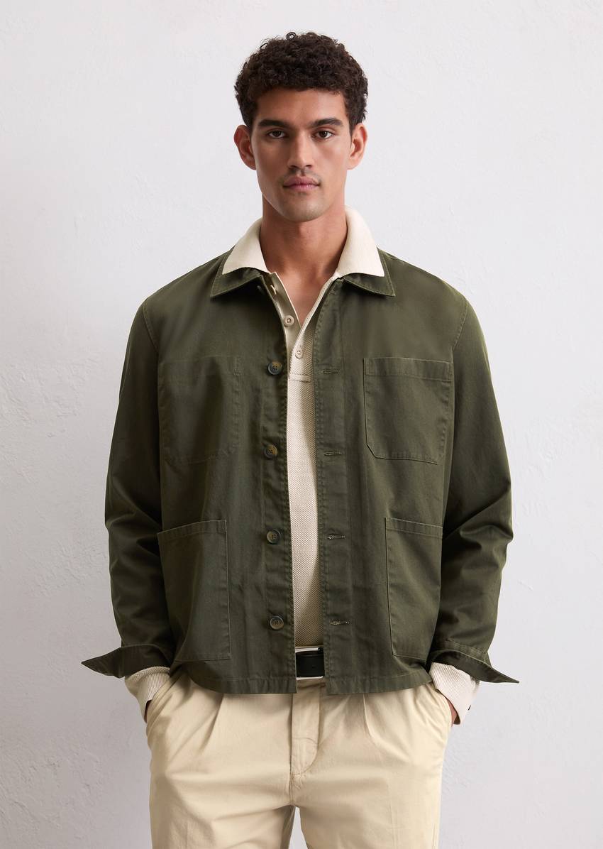 Overshirt made from high-quality coated twill