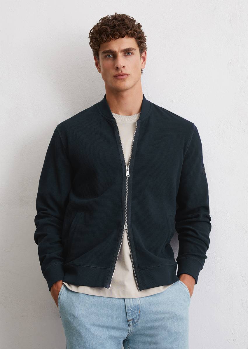 Jersey jacket regular made from organic cotton with structure