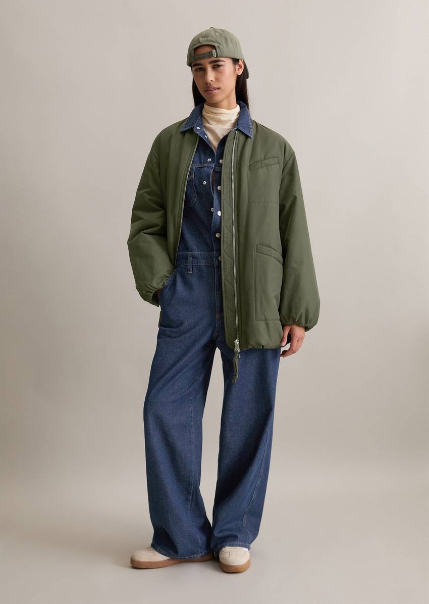 Oversized aviator-style blouson jacket made from recycled polyester