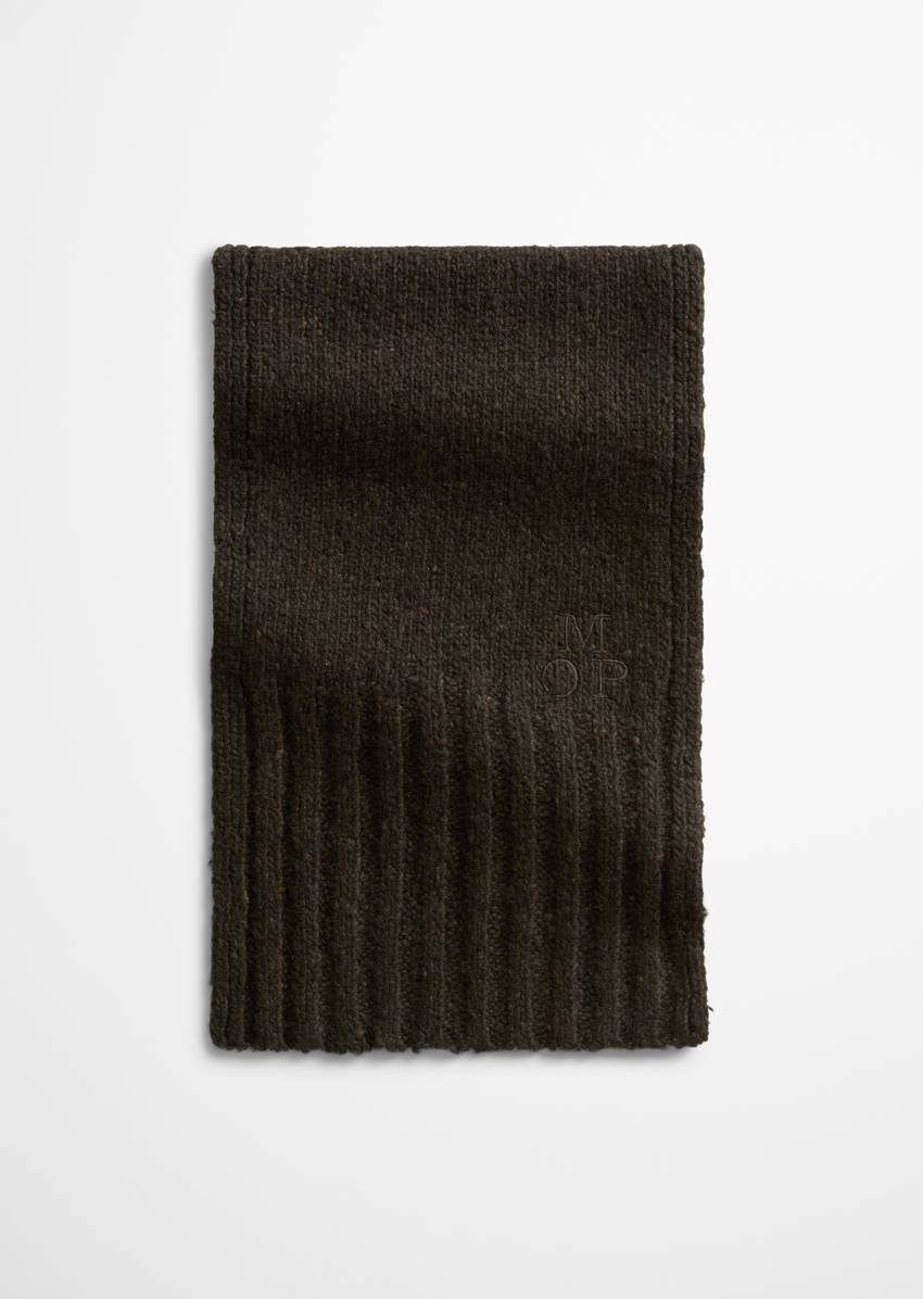 Knitted scarf made from a soft wool blend