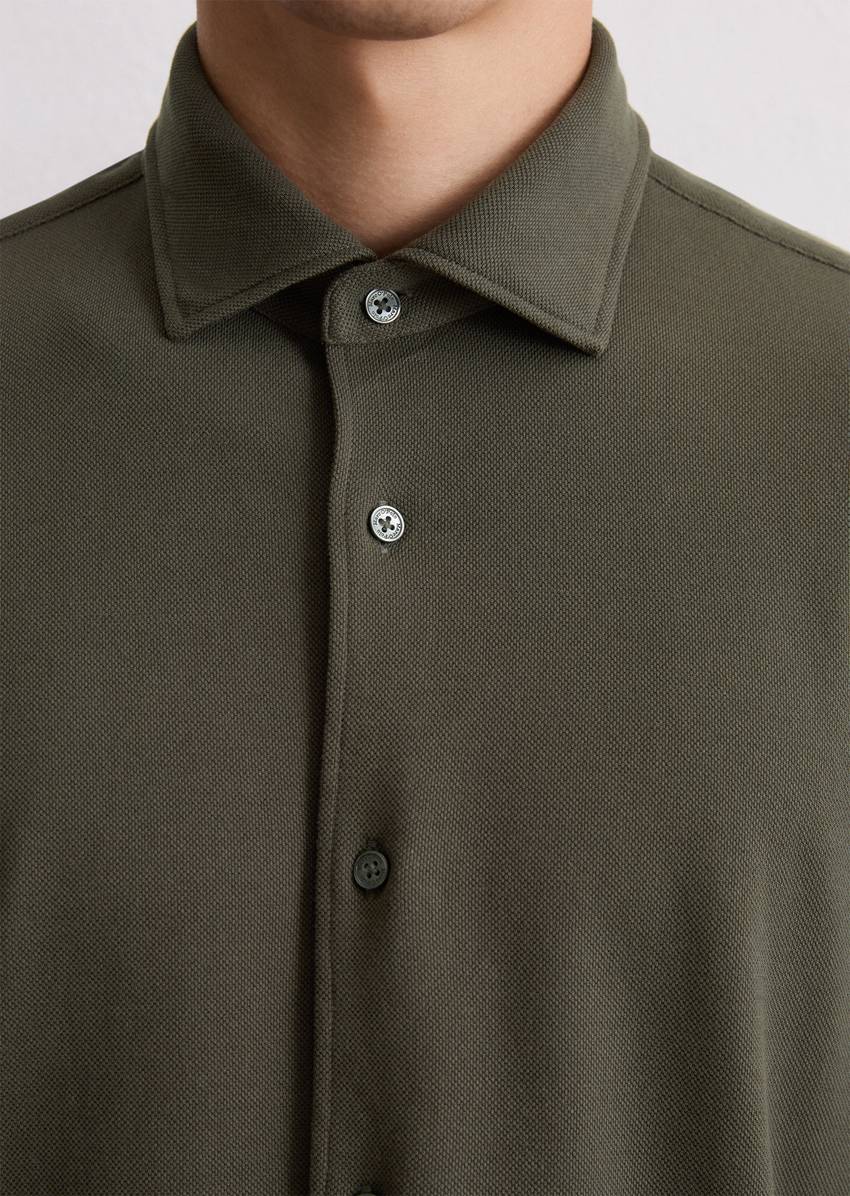 Shirt shaped made from organic cotton piqué
