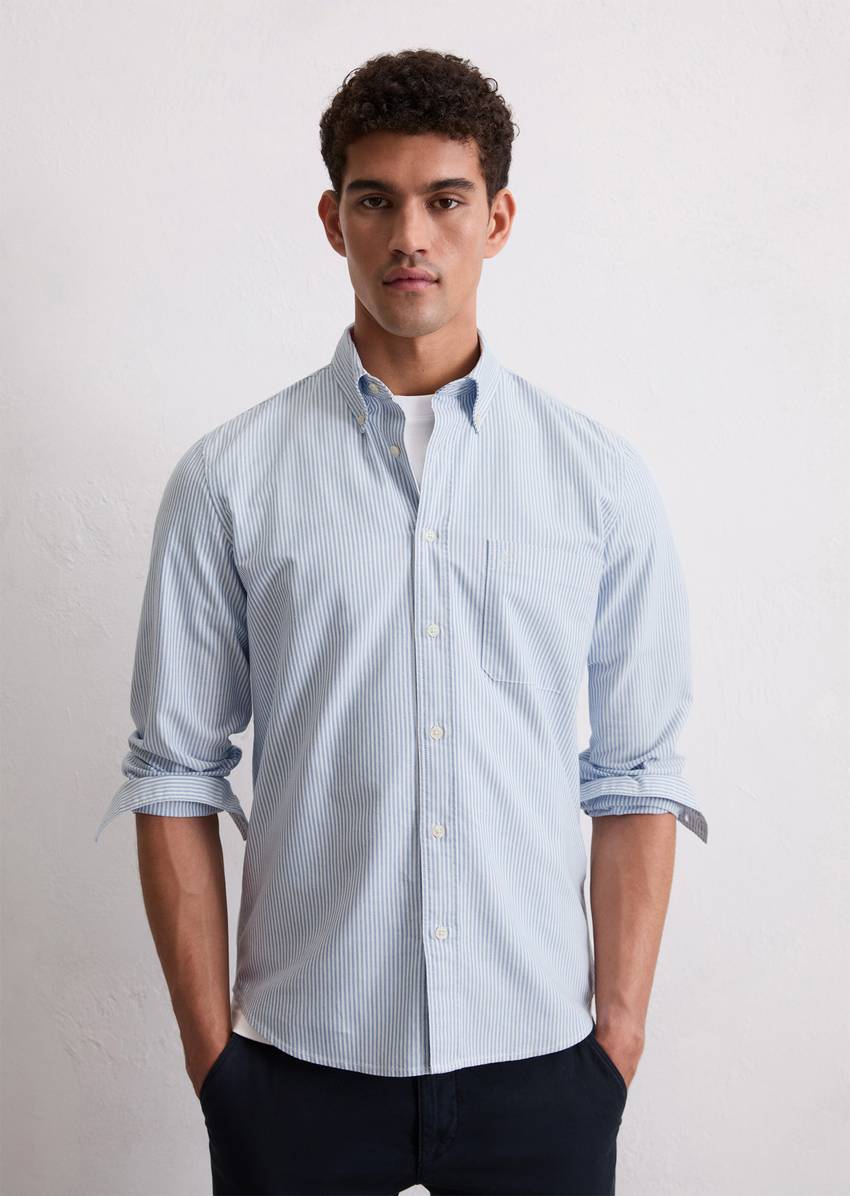 Oxford shirt regular made from striped organic cotton