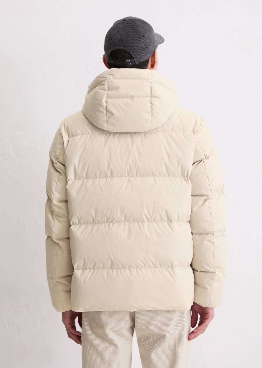 Regular puffer down jacket with detachable hood