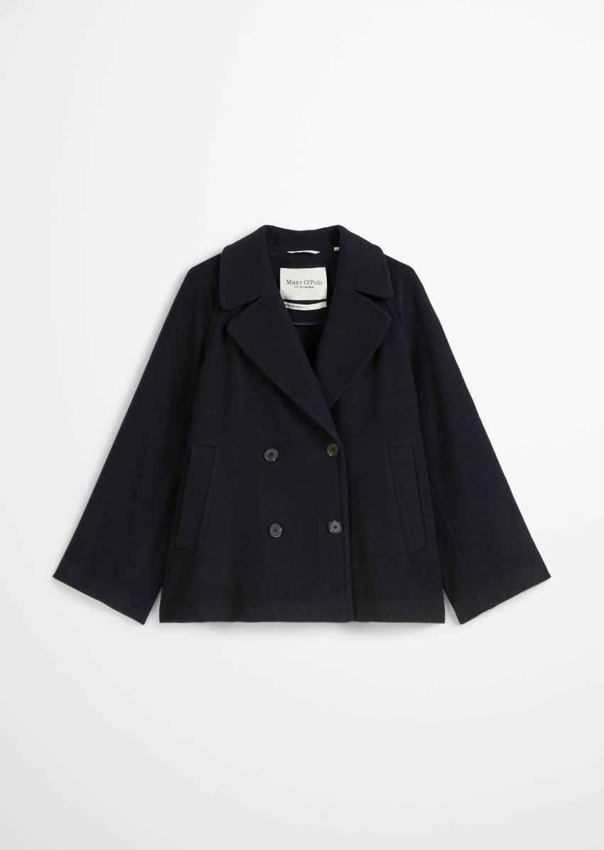 Cape jacket relaxed made from a wool mix