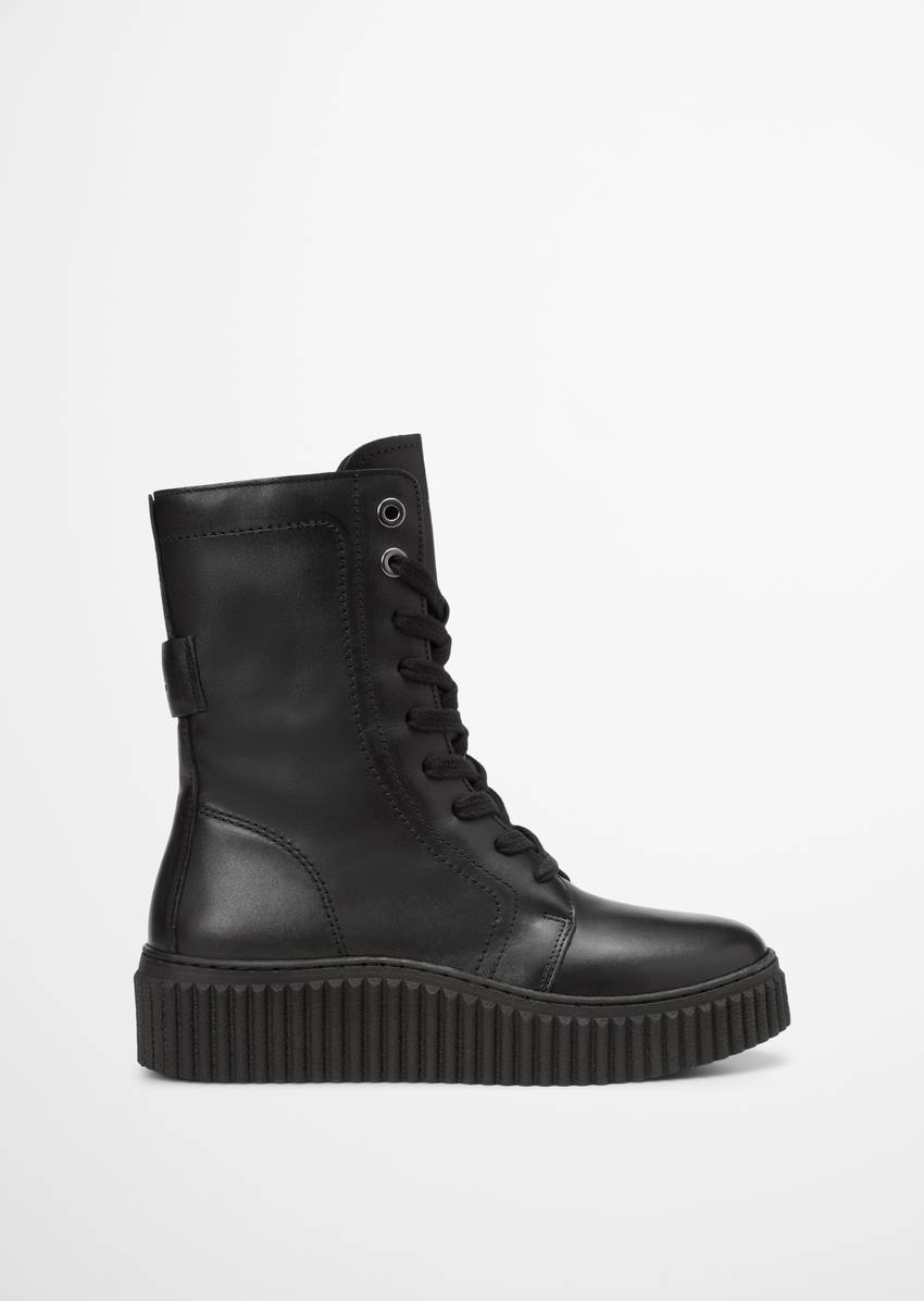 Lace-up boots model Bianca with inside zipper