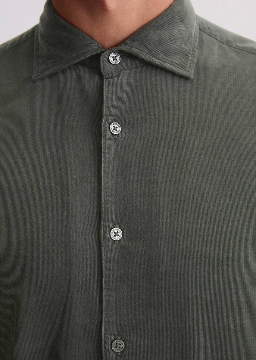 Corduroy shirt regular with fine ribbed structure