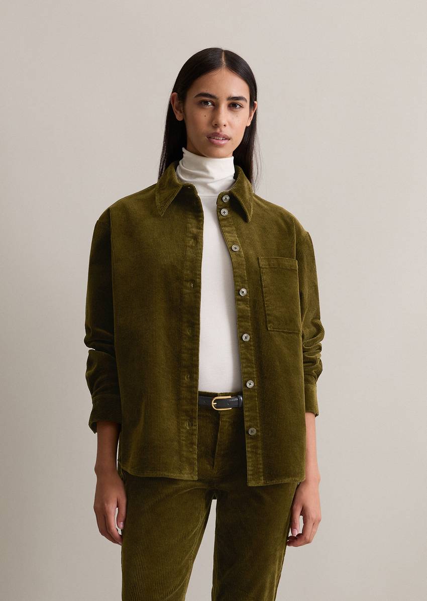 Relaxed blouse made from medium-weight corduroy stretch