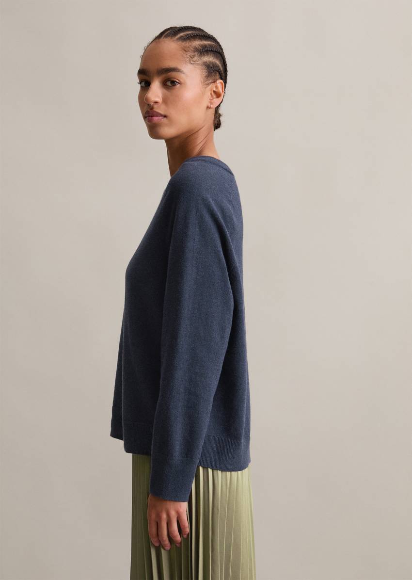 Knitted sweater regular made from soft cotton stretch