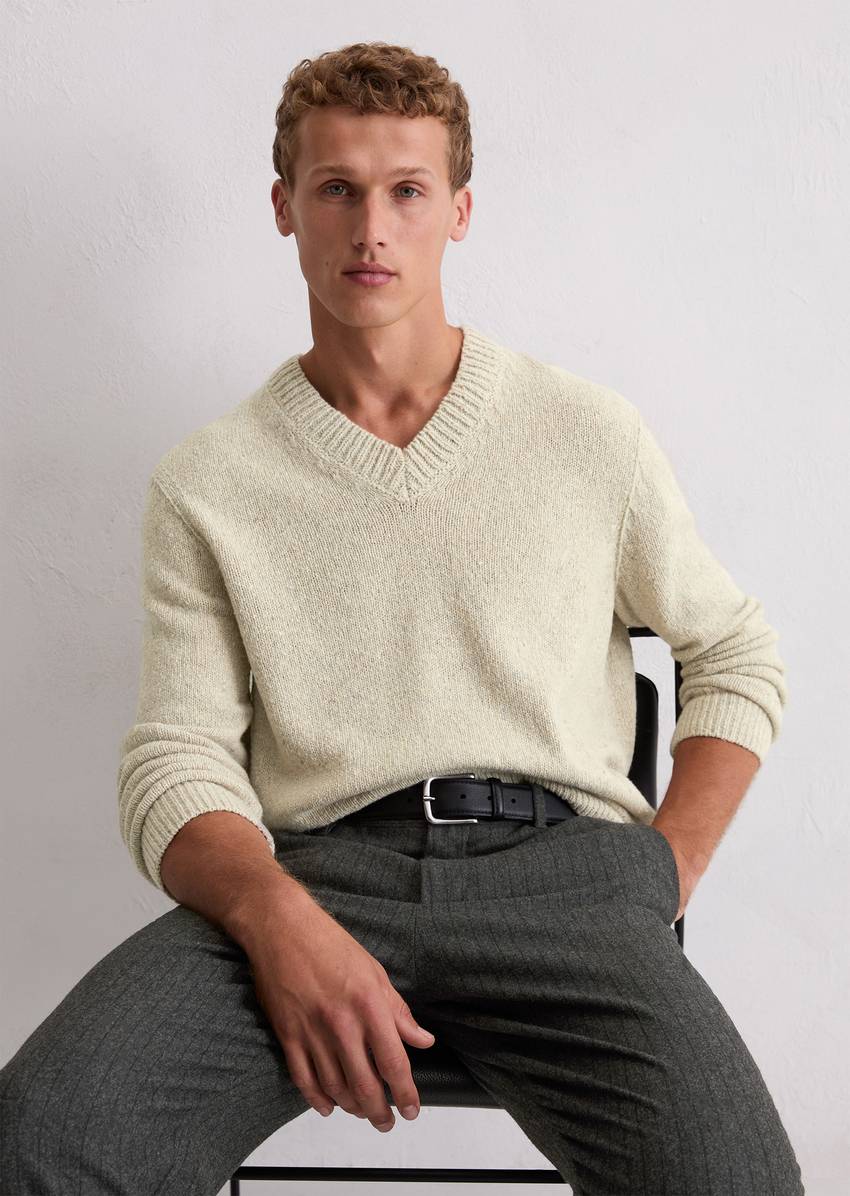 V-neck sweater regular made from a soft wool blend
