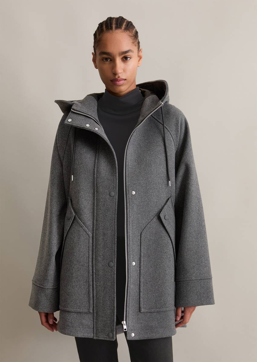 Wool parka regular with recycled wool