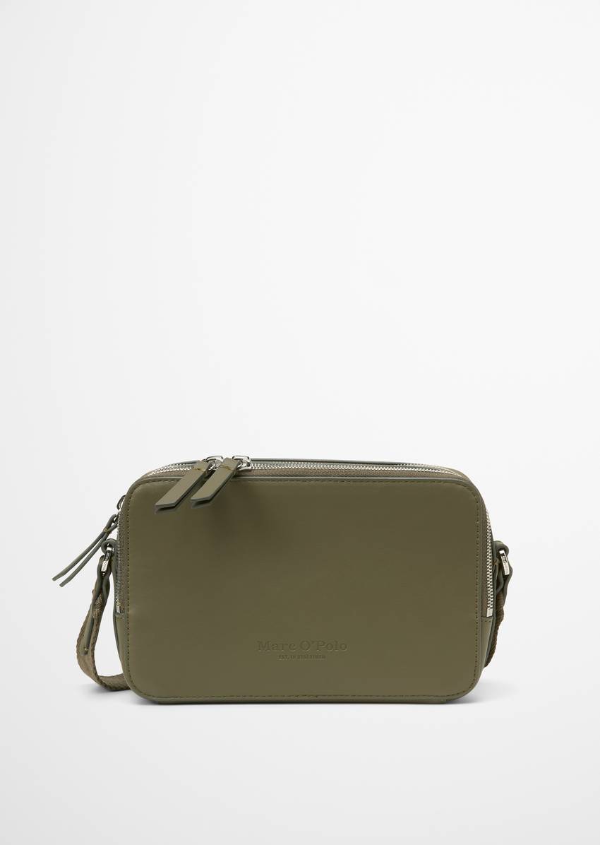 Shoulder bag small made from a leather alternative made from recycled polyester