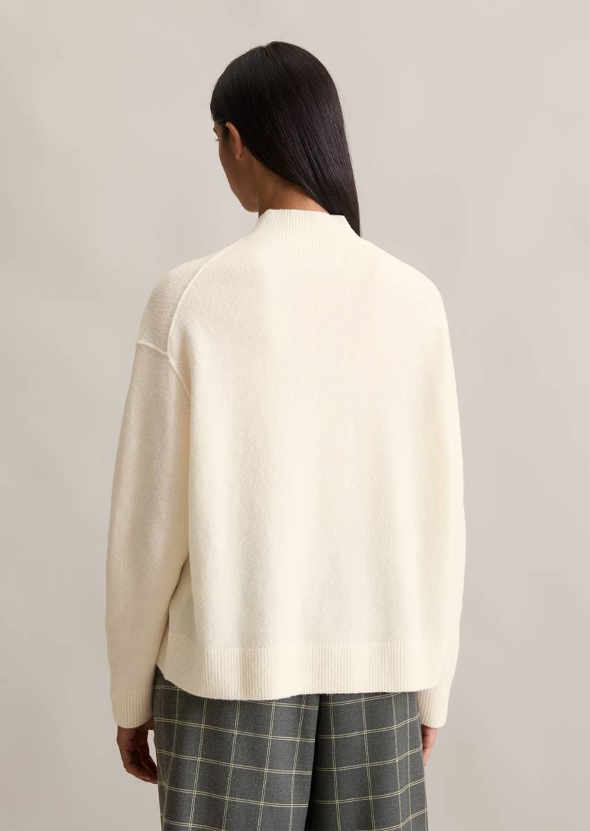 Knitted sweater regular made from a soft virgin wool blend