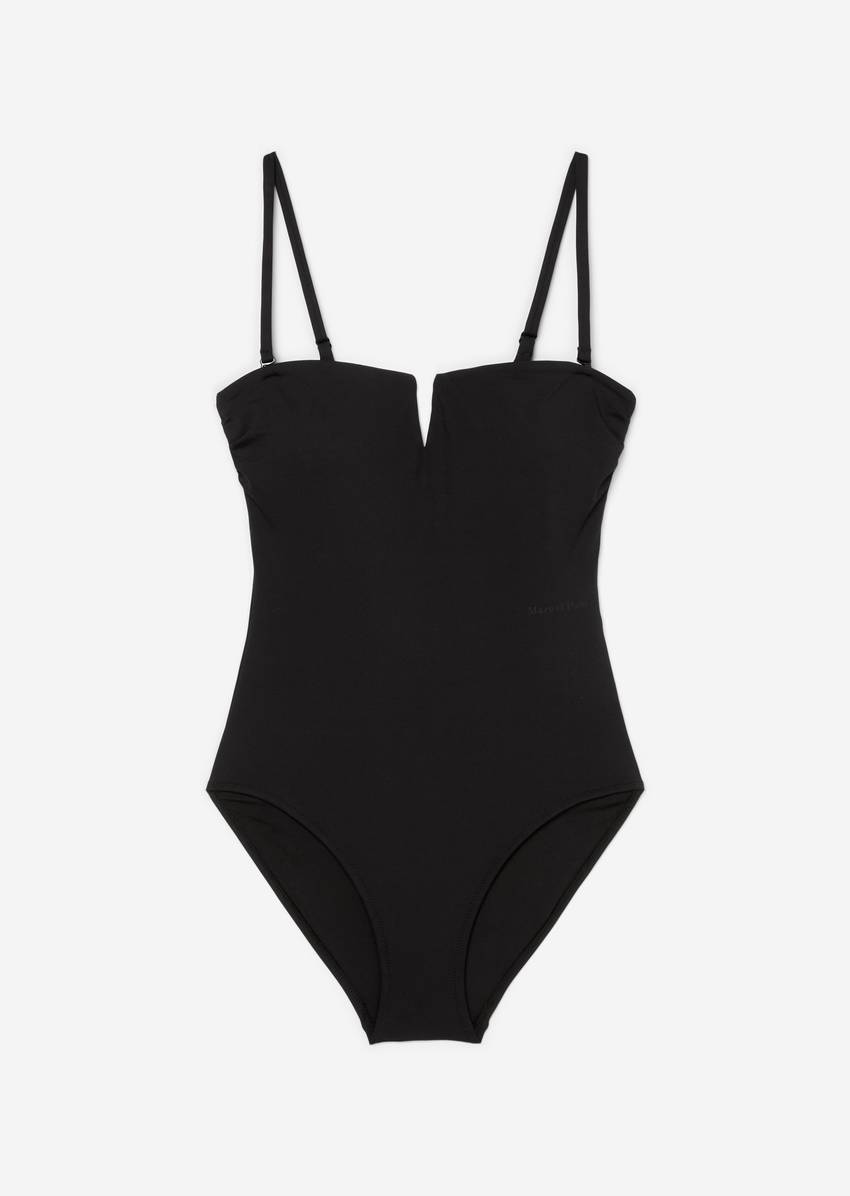 Bandeau swimsuit with V-neck