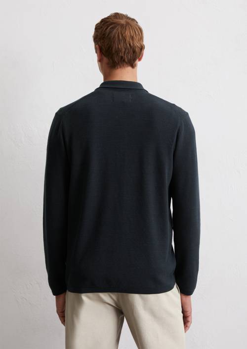 Regular knit overshirt with a fine piqué structure