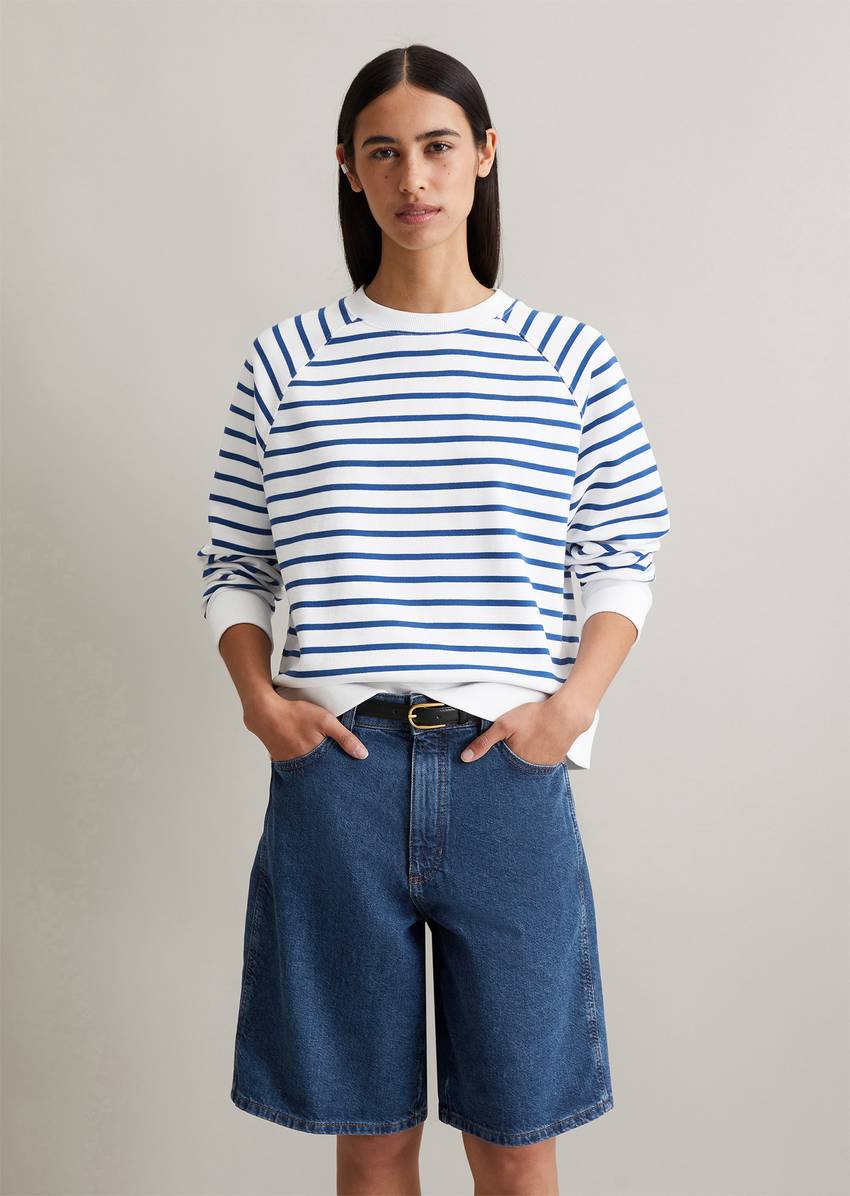 Regular striped sweatshirt made from pure organic cotton