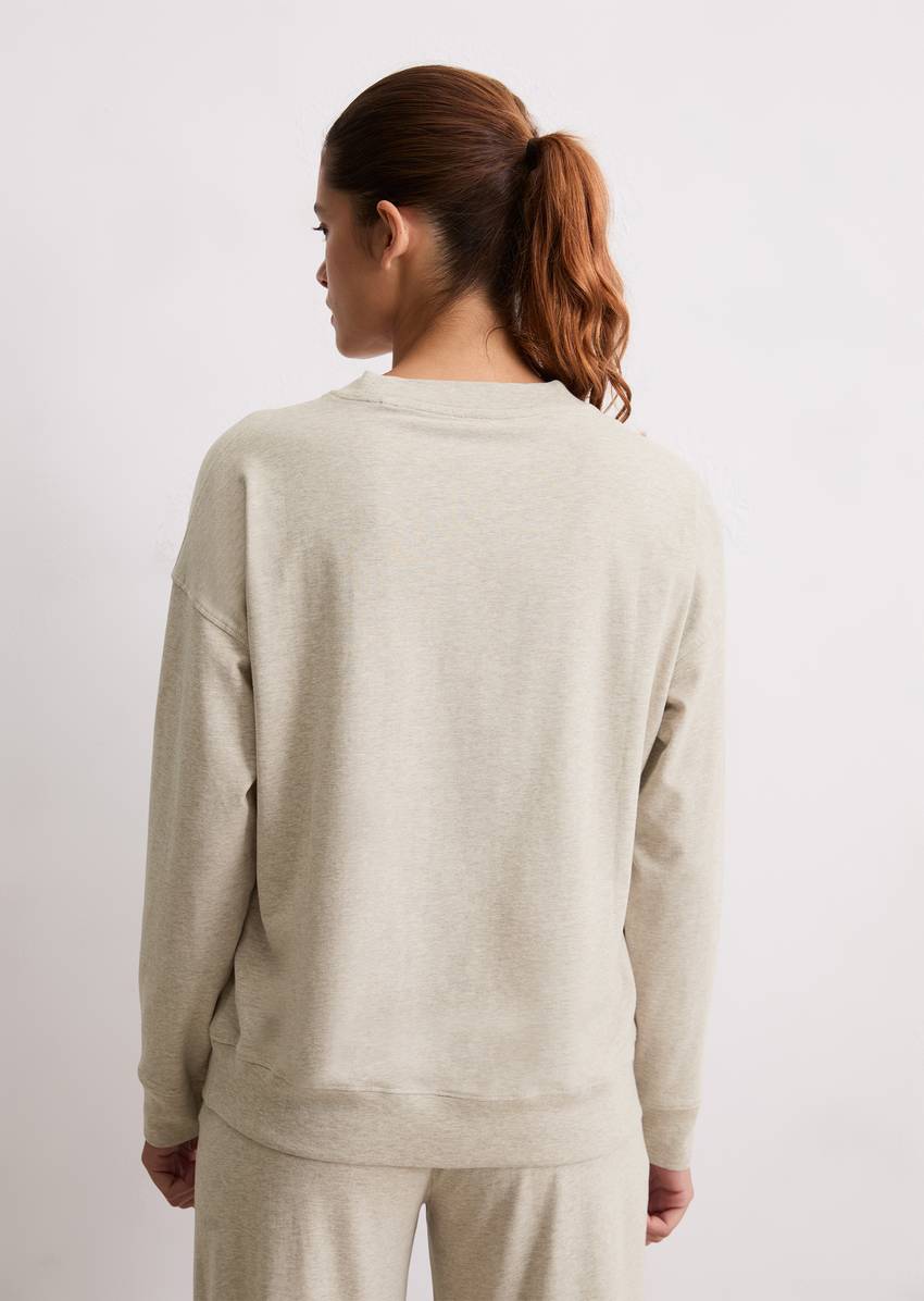 Long-sleeved lounge shirt made from organic cotton jersey