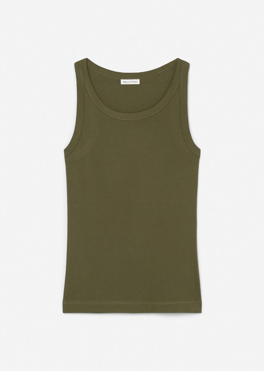 Ribbed tank top slim made from organic cotton stretch jersey