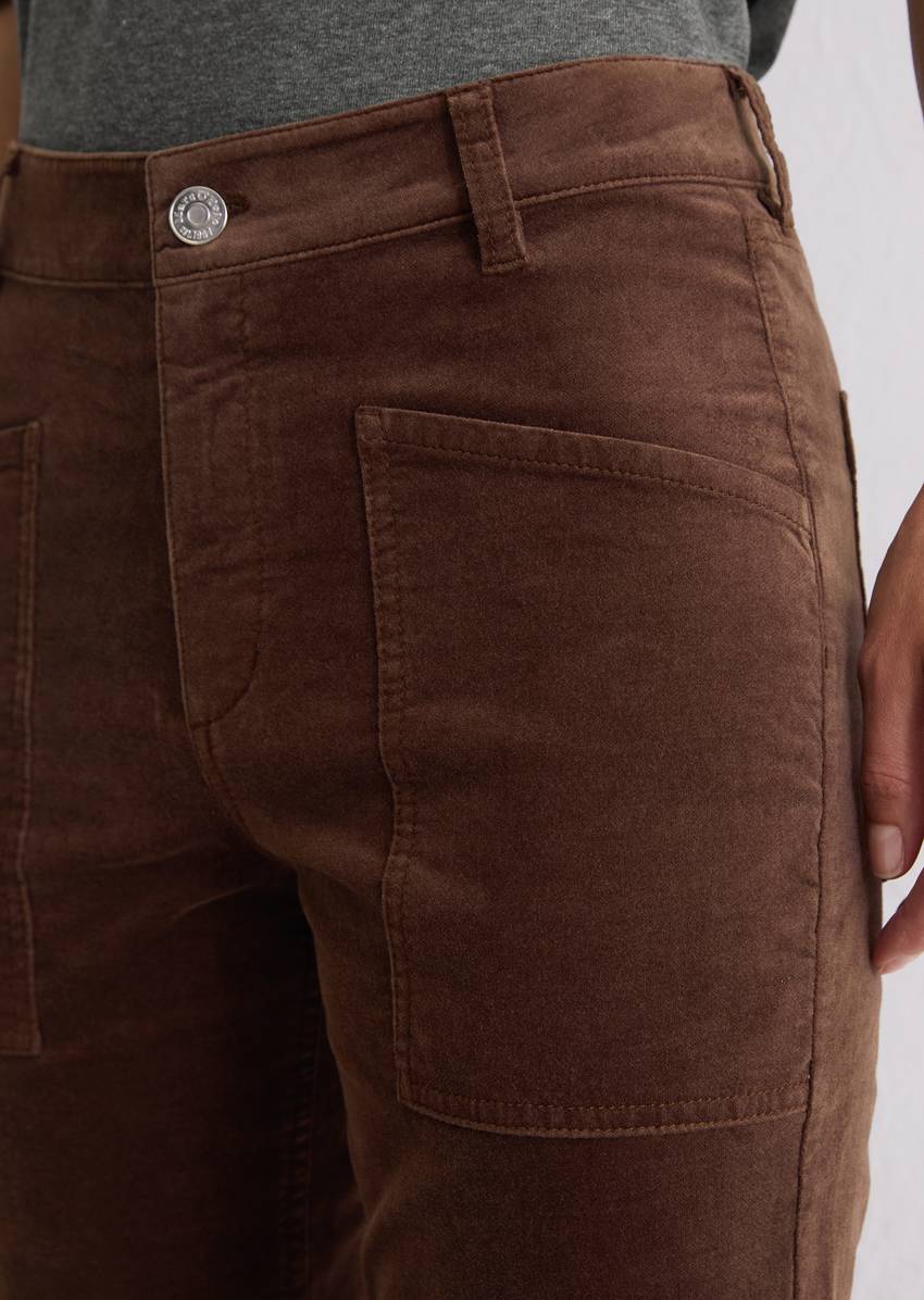 Velvet pants model Kiruna flared made from organic cotton stretch