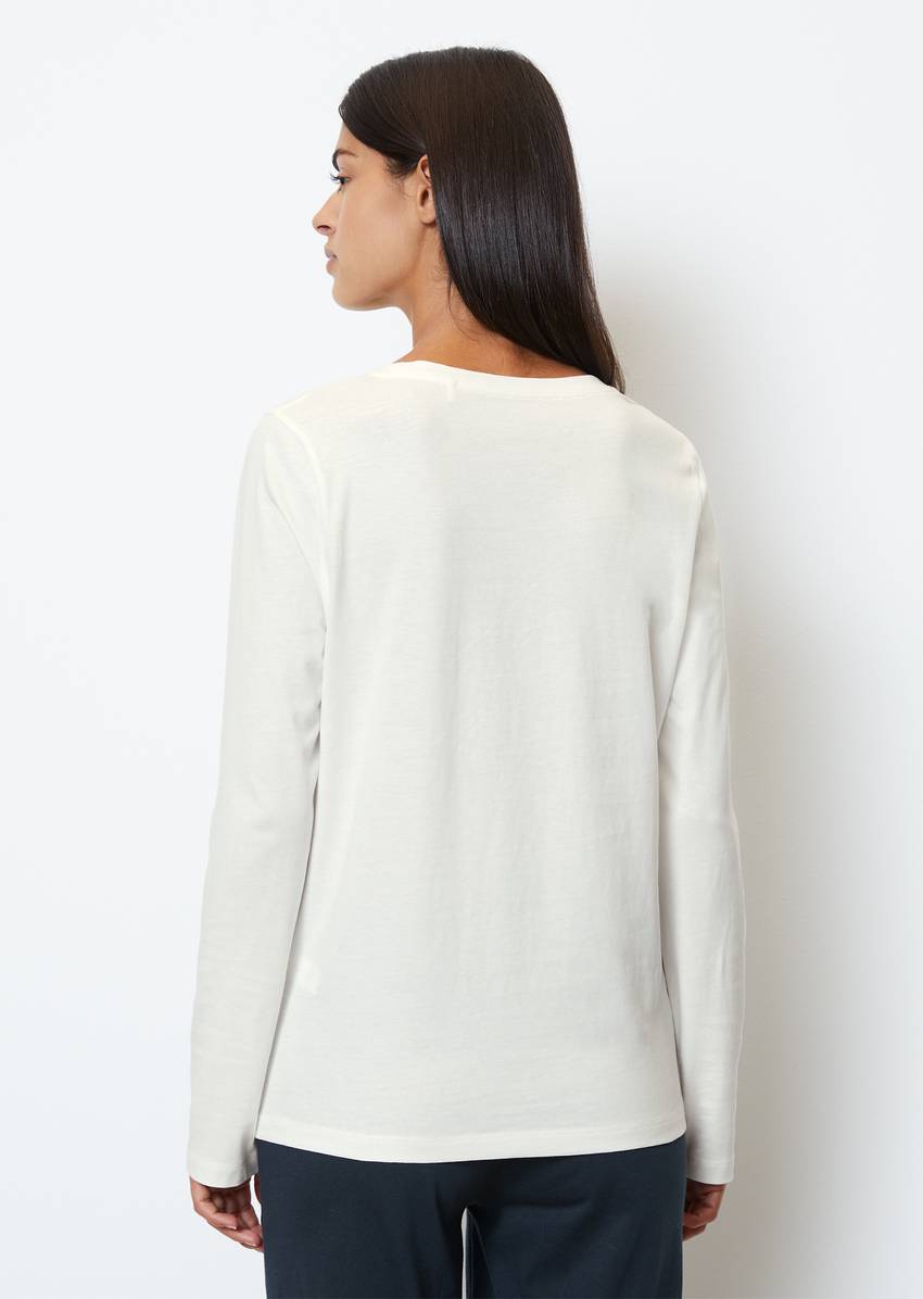 Long-sleeved lounge shirt made from organic cotton jersey