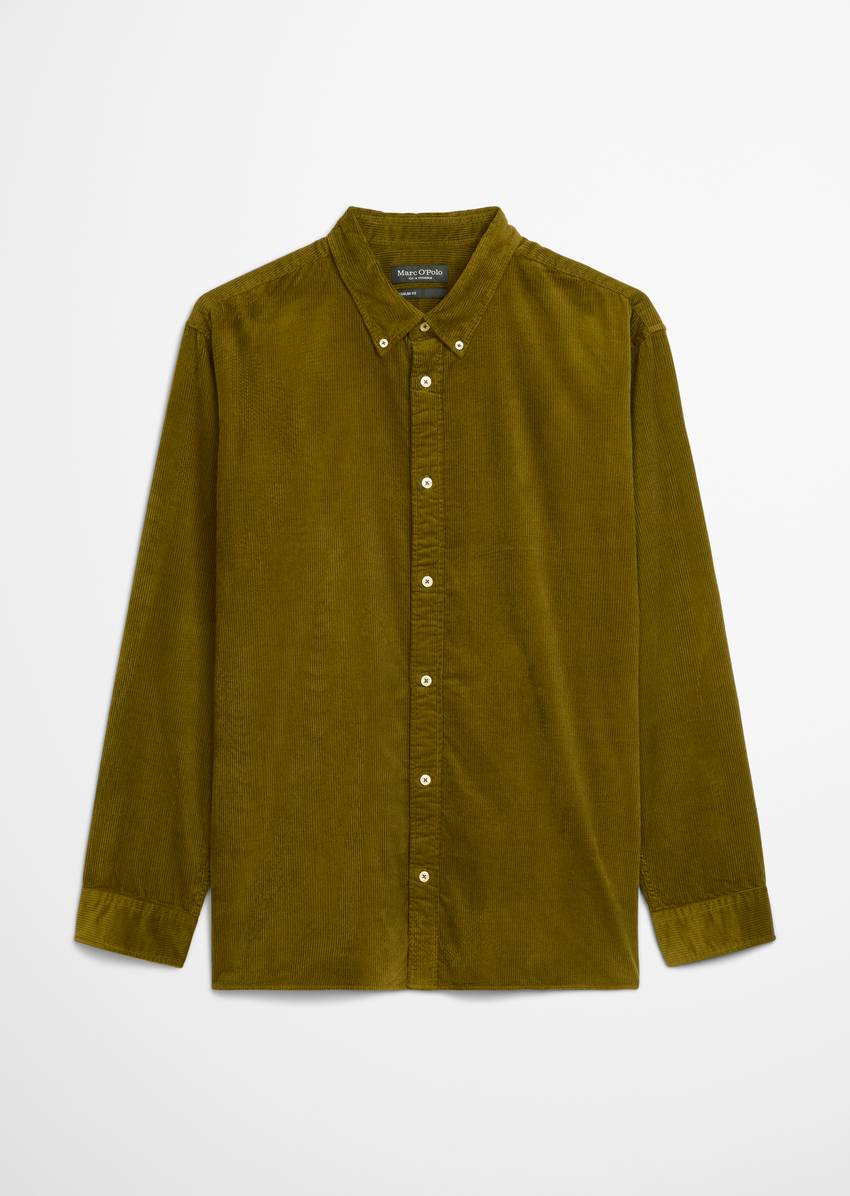 Corduroy shirt regular with button-down collar
