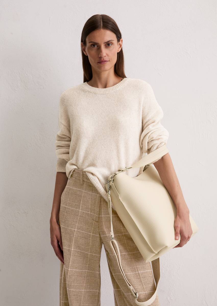 Hobo bag medium made from grained cowhide