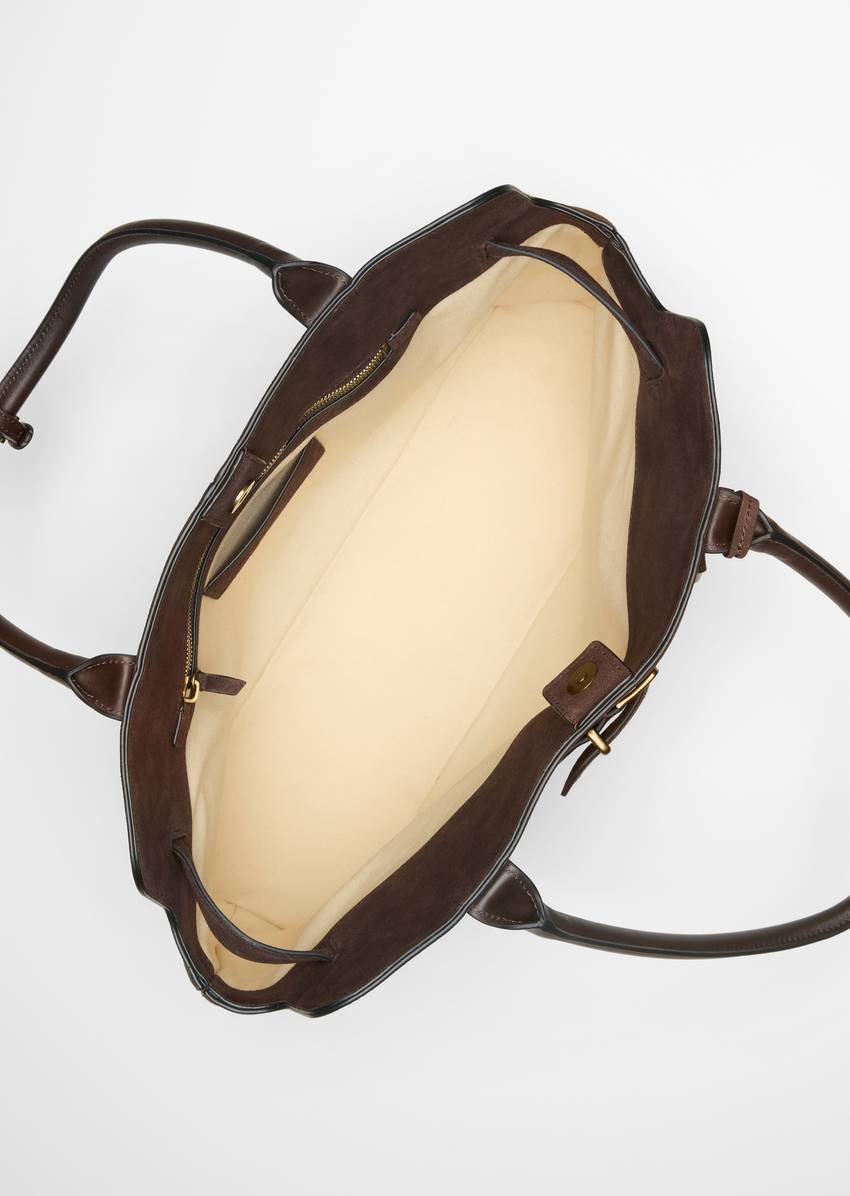Shopper large made from soft suede cowhide