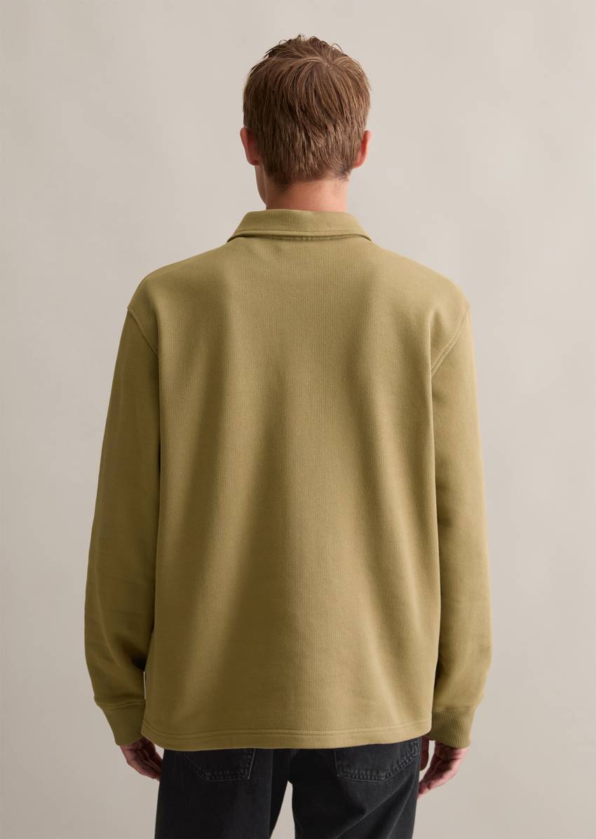 Polo sweatshirt relaxed made of heavy, structured quality