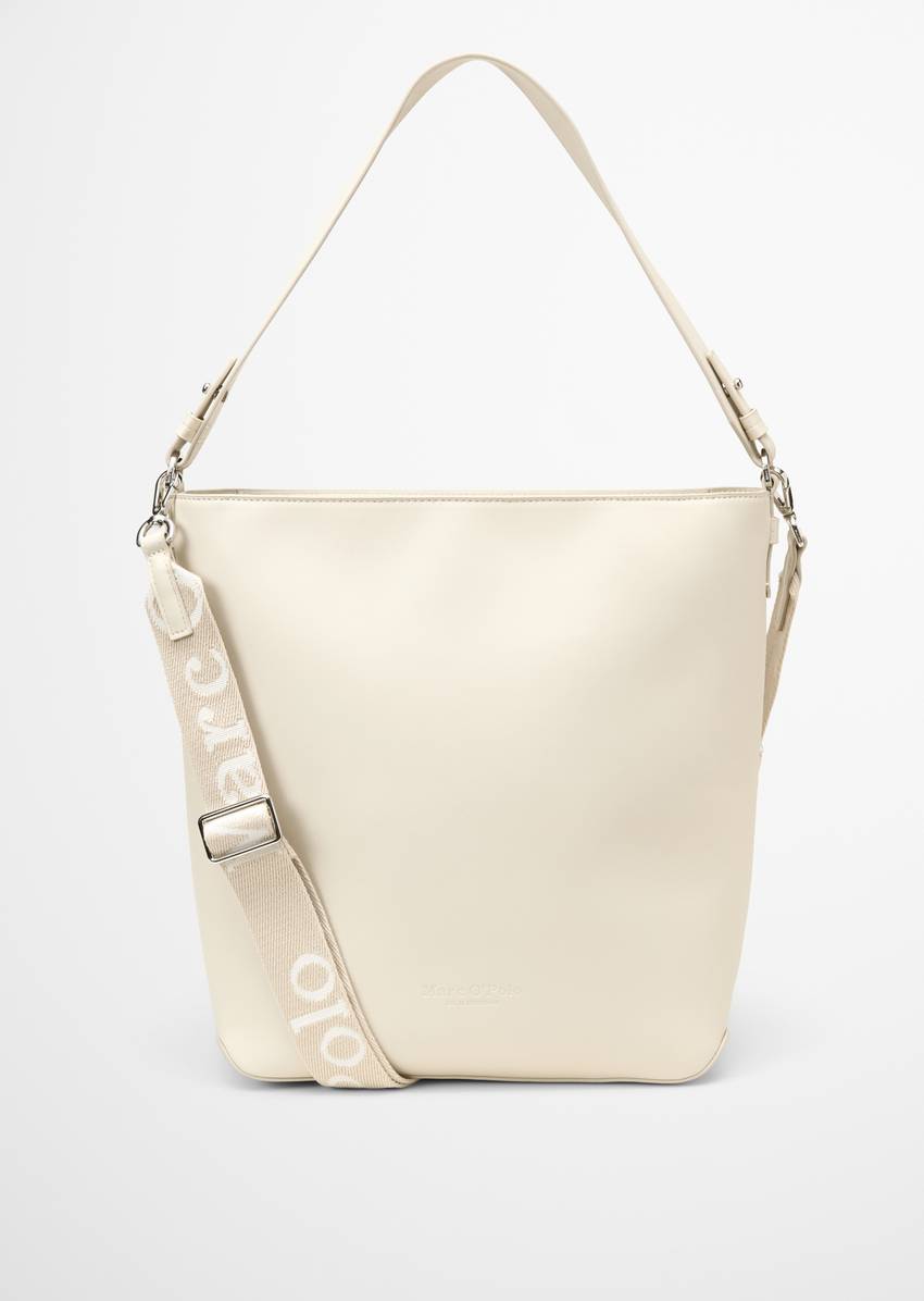 Hobo bag made from a leather alternative made from recycled polyester