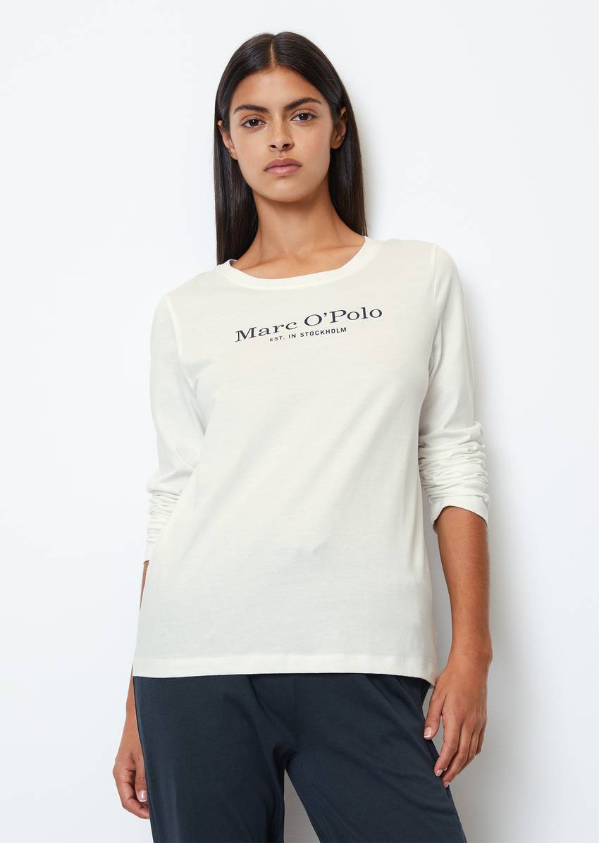 Long-sleeved lounge shirt made from organic cotton jersey