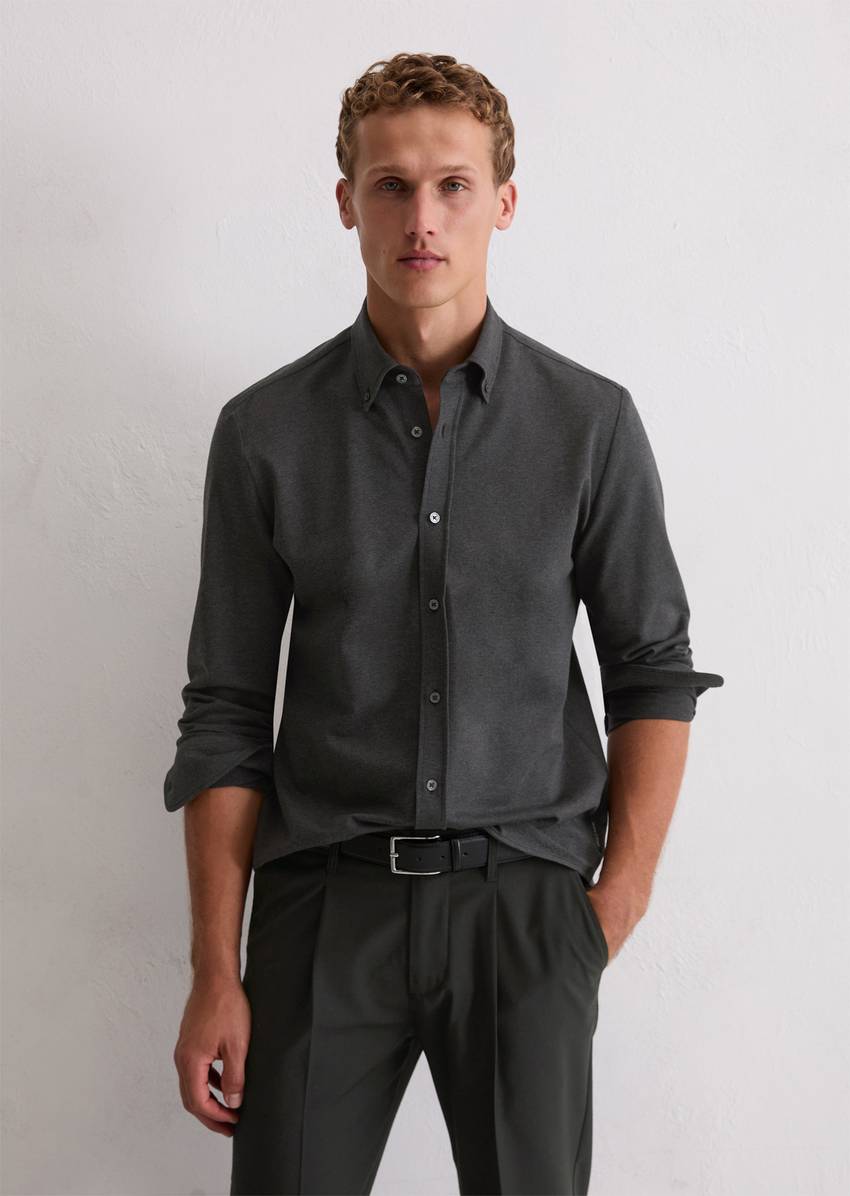 Jersey shirt regular made from compact organic cotton