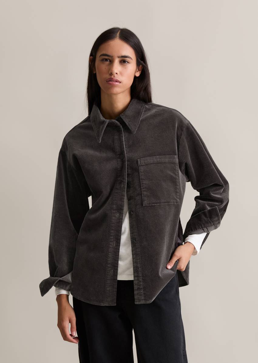 Relaxed blouse made from medium-weight corduroy stretch
