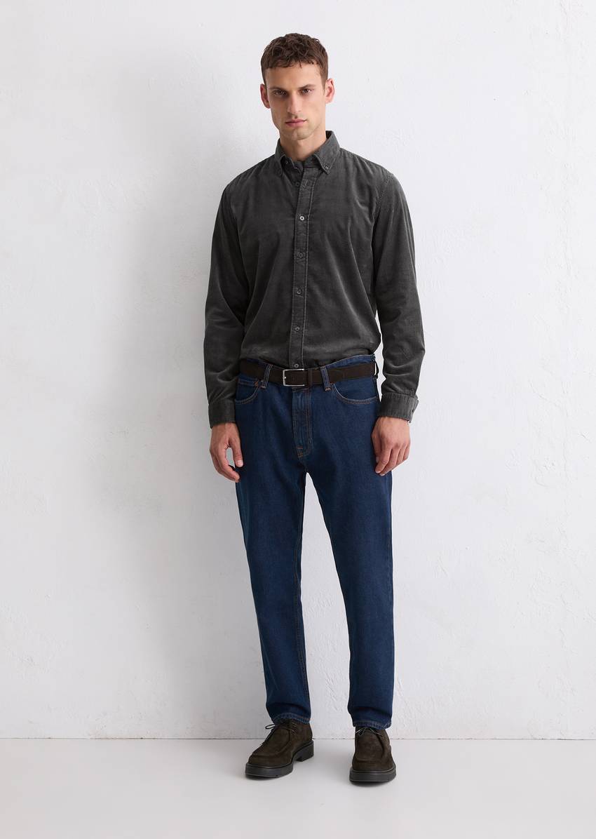 Corduroy shirt regular with button-down collar