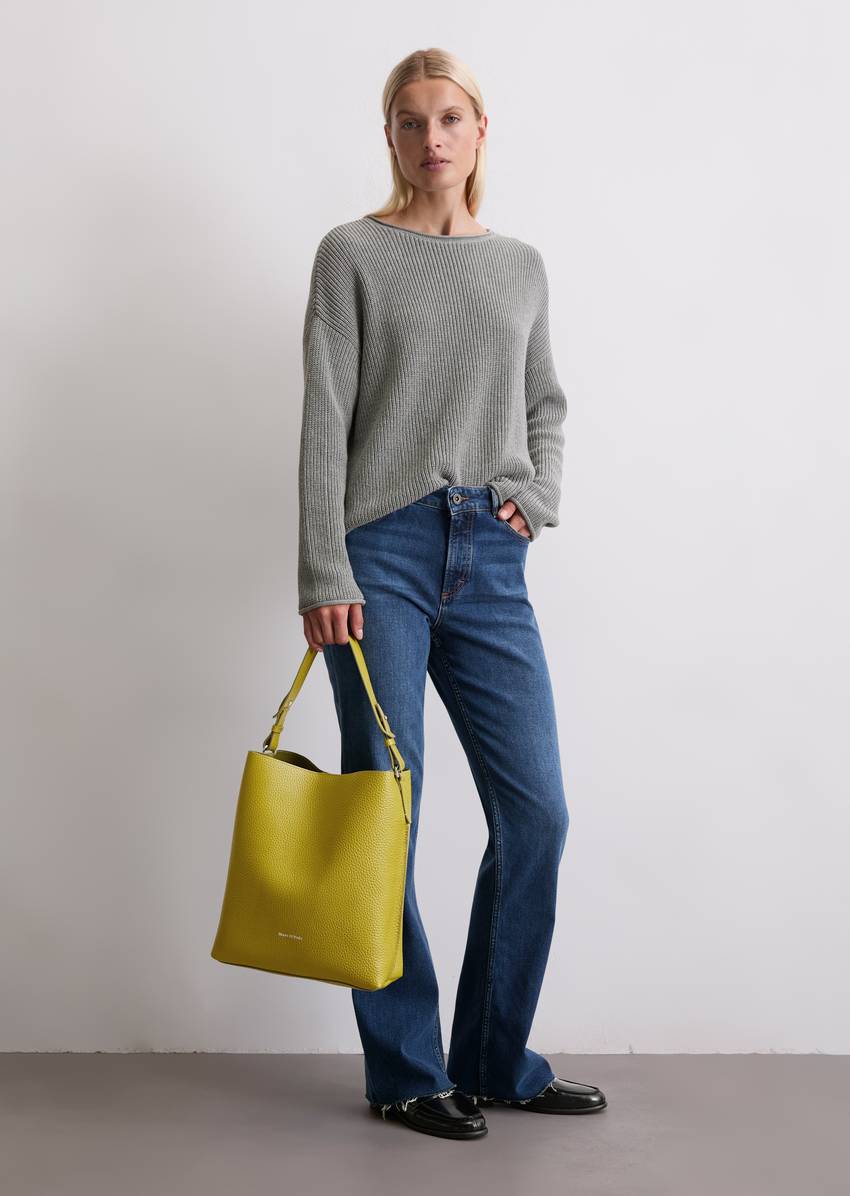 Hobo bag medium made from grained cowhide