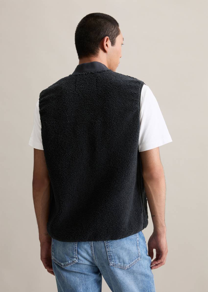 Teddy vest regular with nylon breast pocket