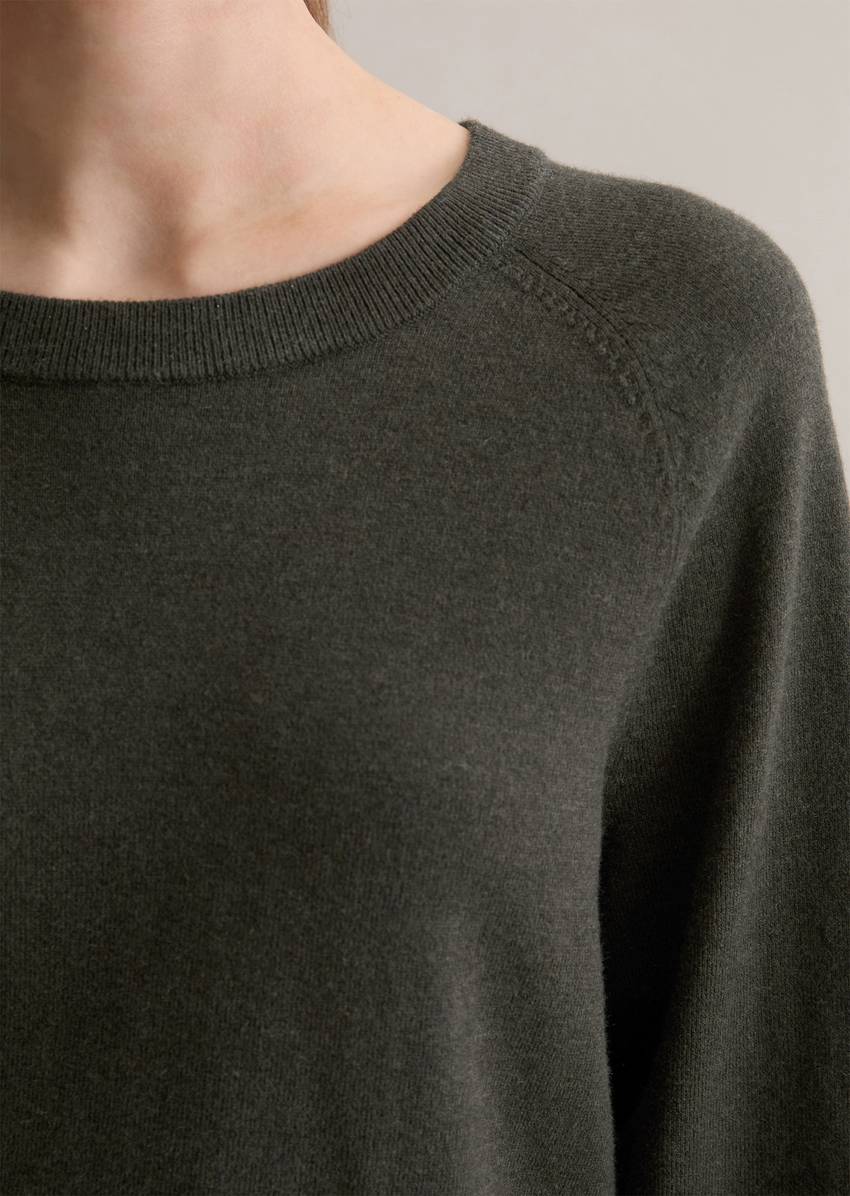 Knitted sweater regular made from soft cotton stretch