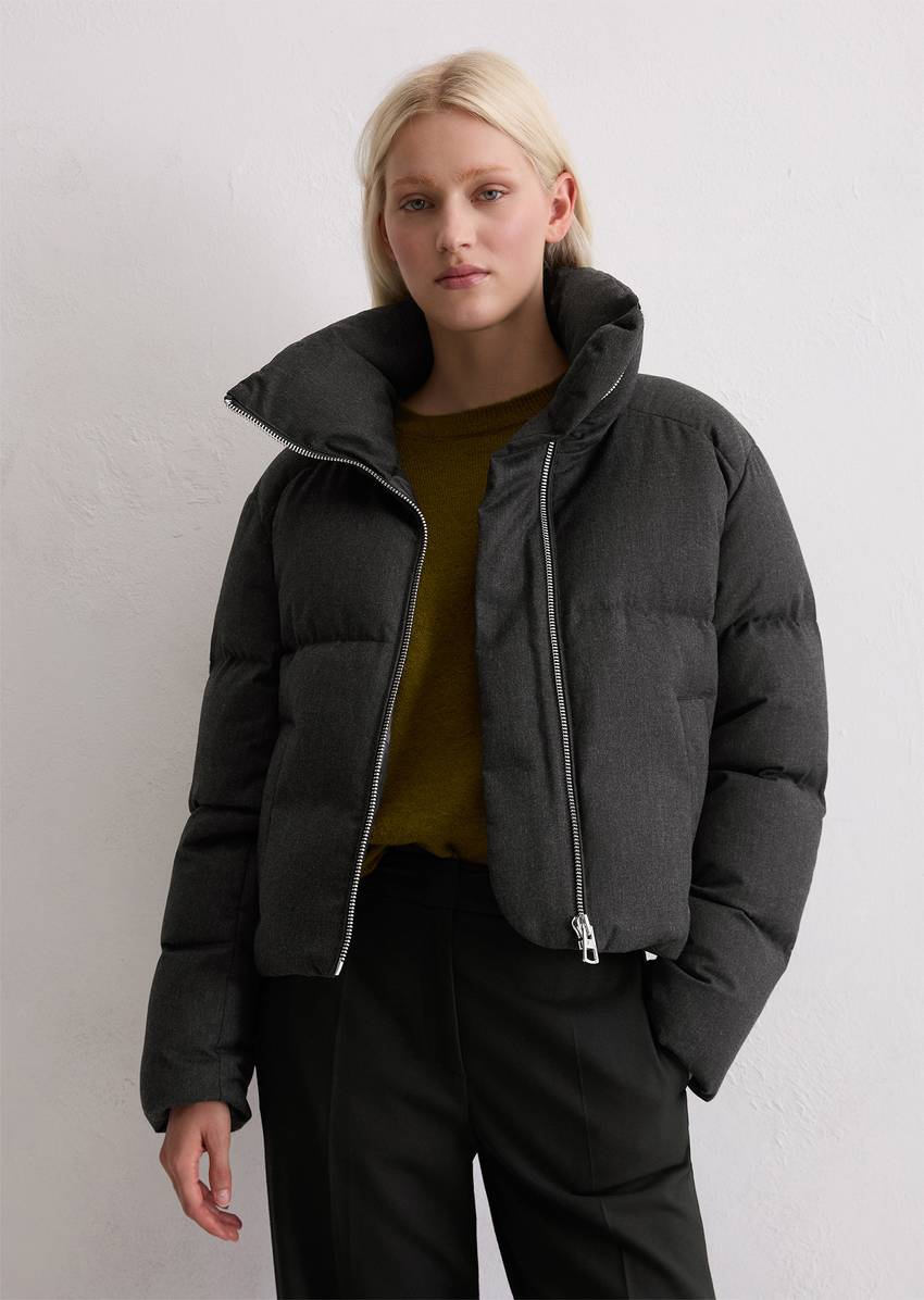 Down puffer jacket relaxed made from soft flannel