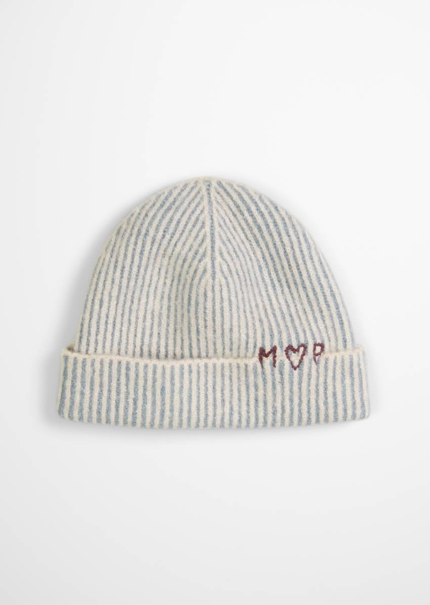 TEENS-GIRLS knitted hat two-tone striped