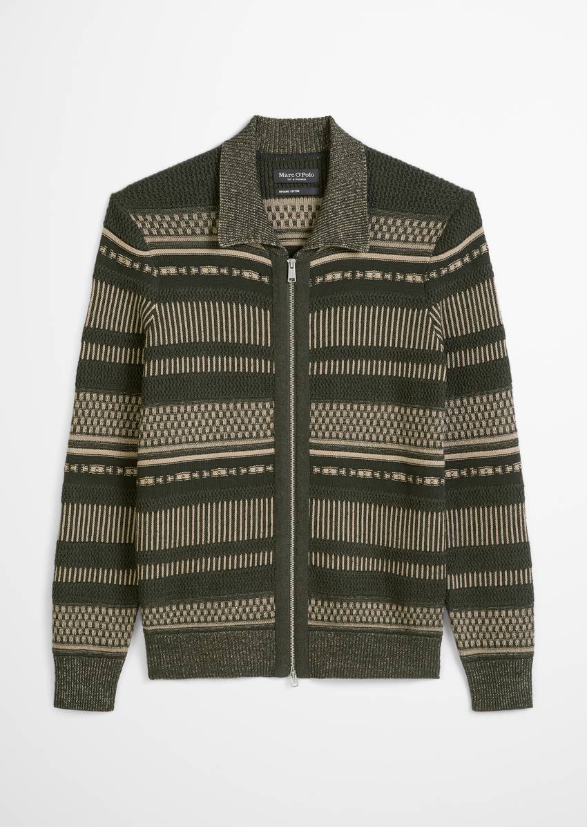 Cardigan with texture mix