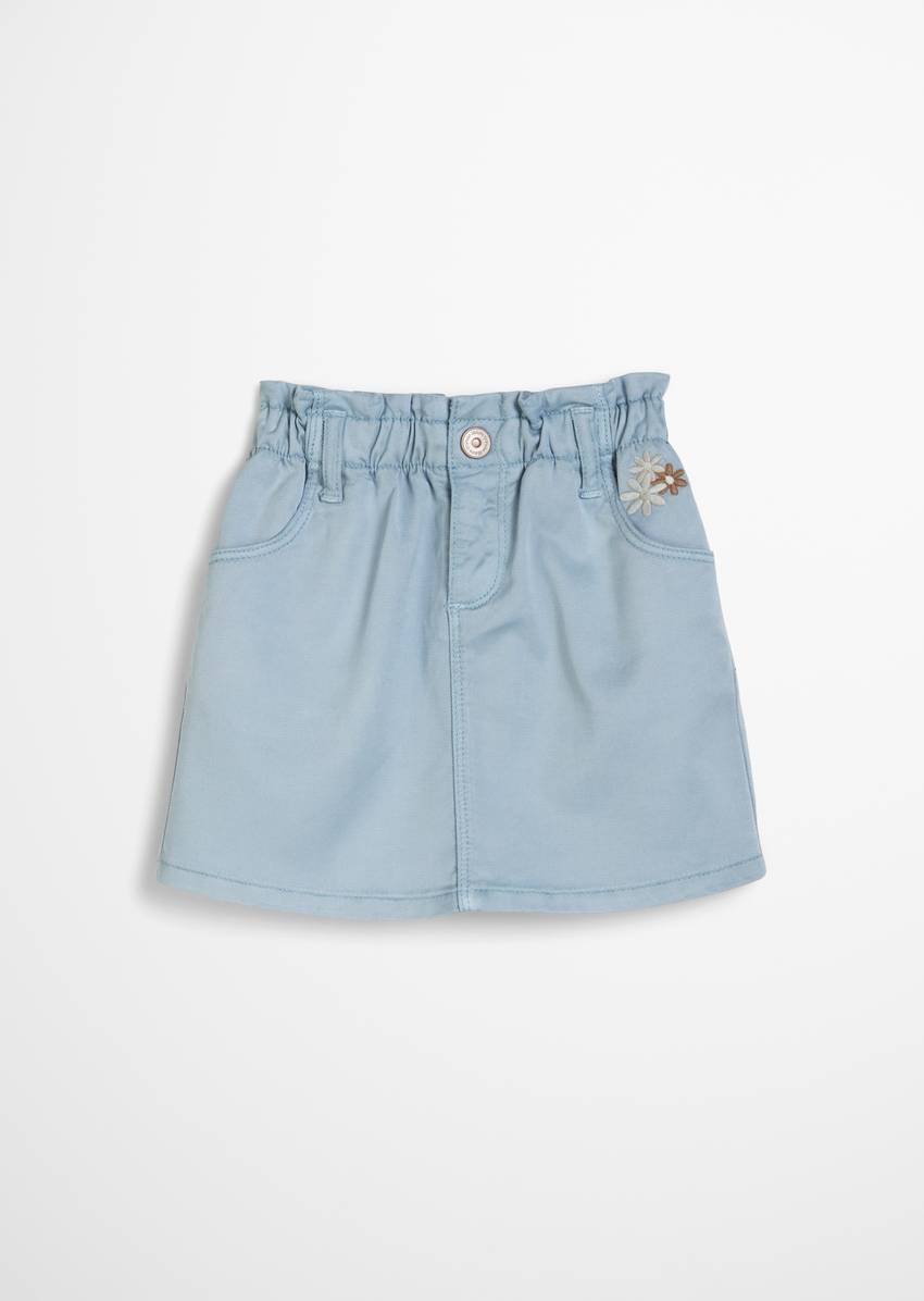KIDS-GIRLS denim skirt with embroidered flowers