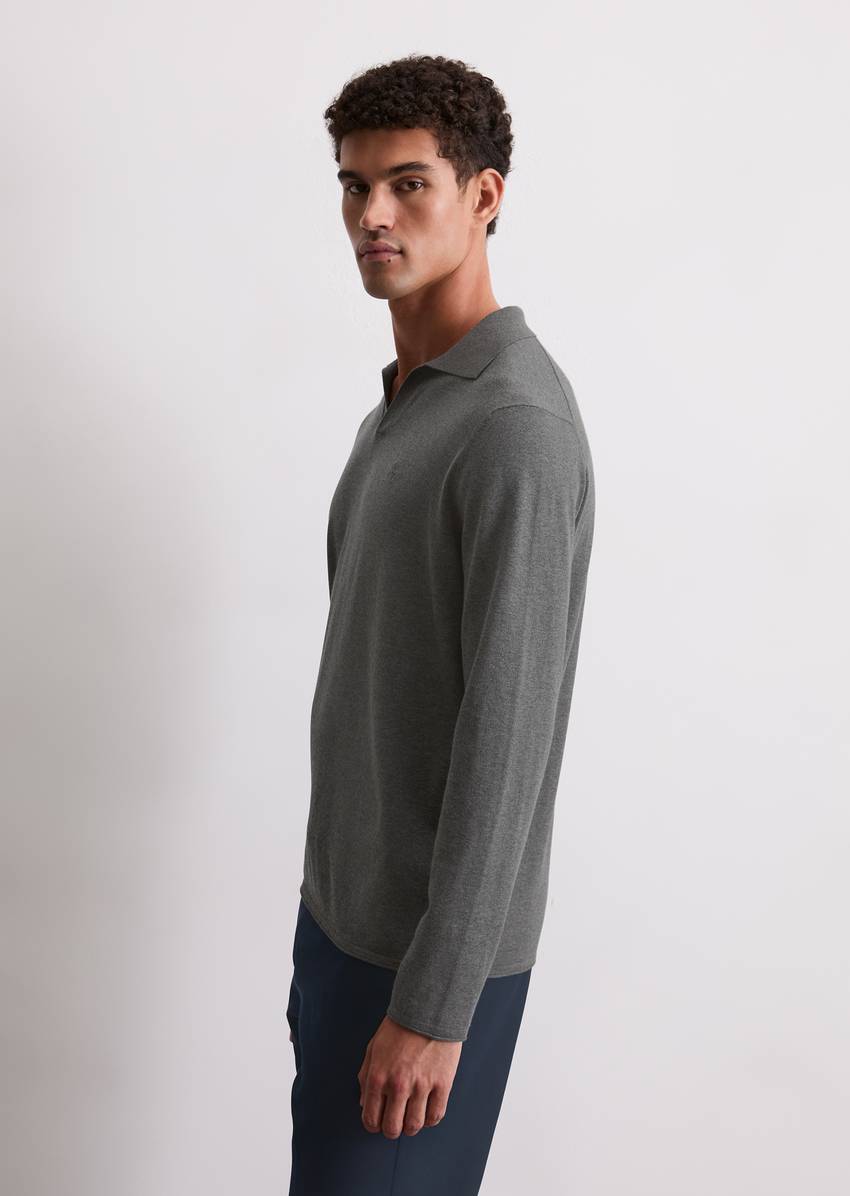 Regular polo neck sweater made from an organic cotton-cashmere blend