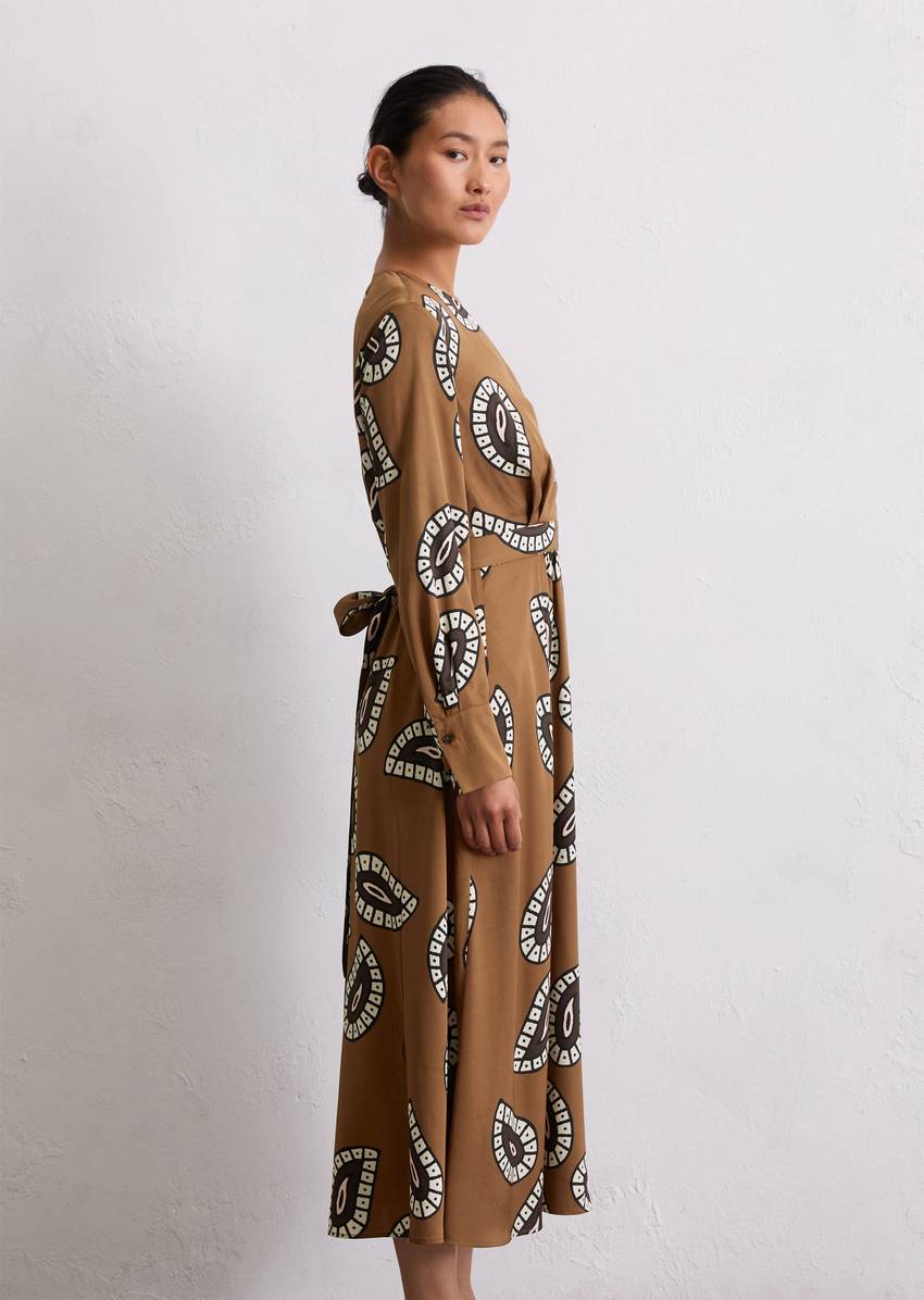 Wrap dress A-Shape made from viscose twill