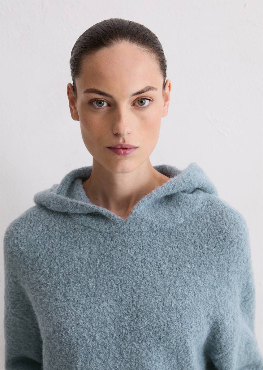 Bouclé hoodie loose made from a virgin wool/alpaca wool mix