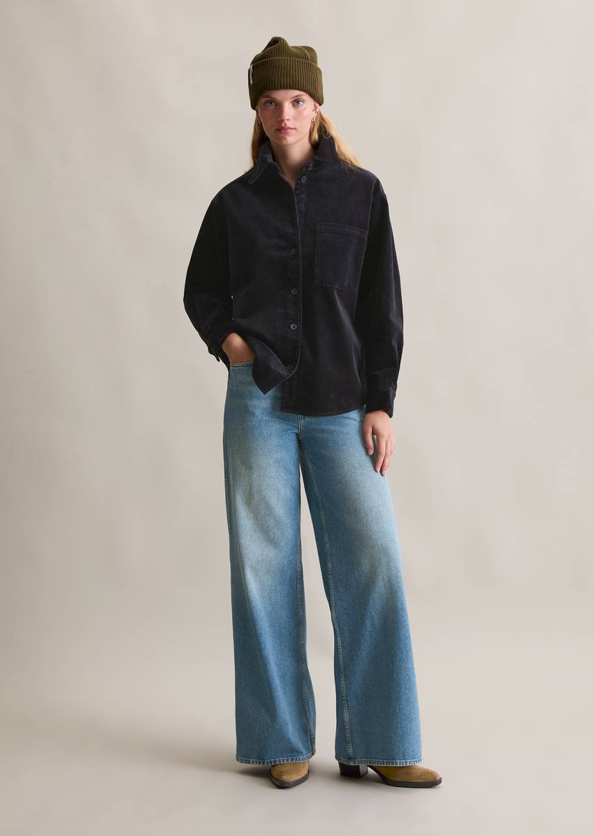 Relaxed blouse made from medium-weight corduroy stretch