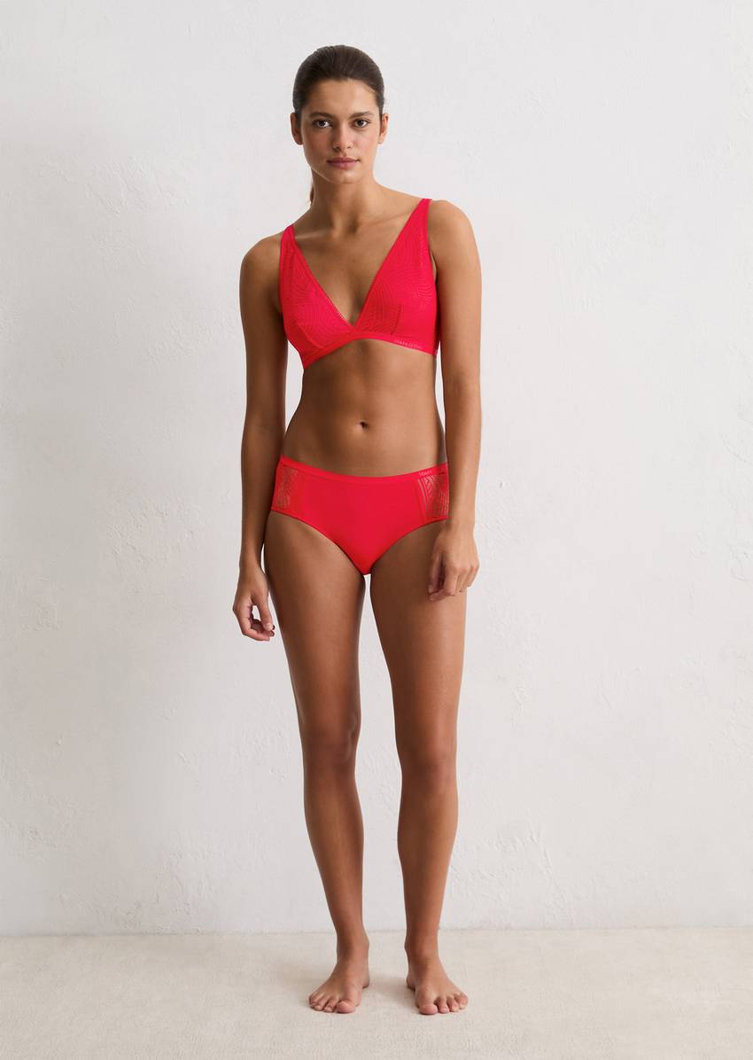 Hipster with lace insert at the side