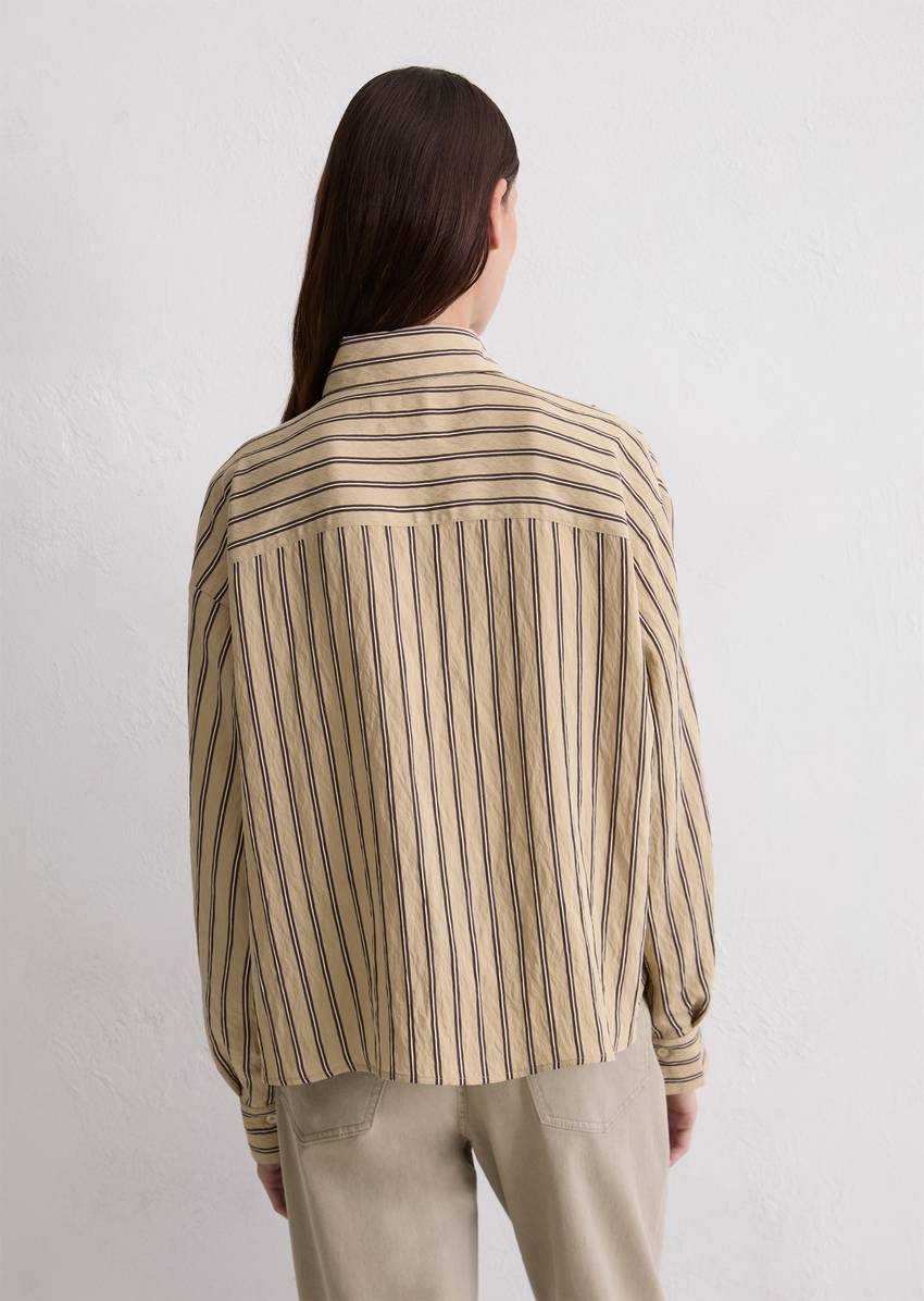 Crinkle striped blouse relaxed cropped from LENZING™ ECOVERO™
