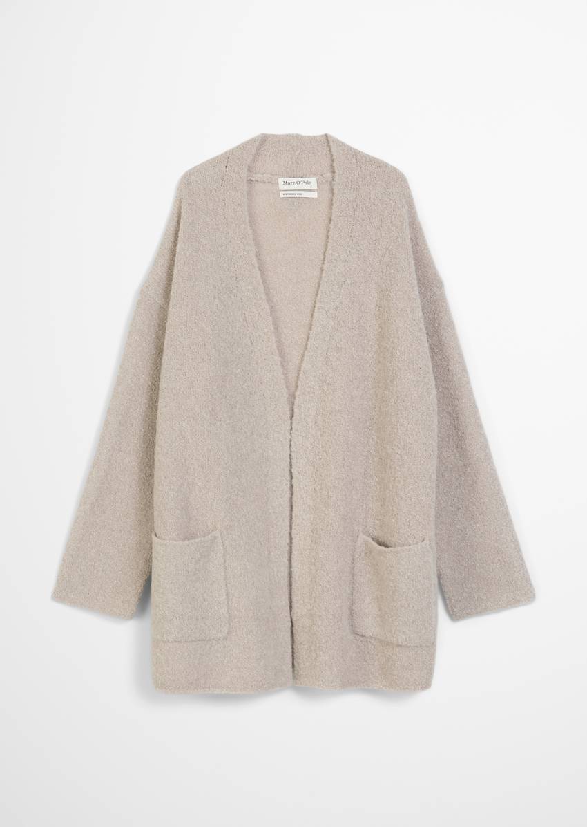 Bouclé cardigan regular made from a virgin wool/alpaca wool mix