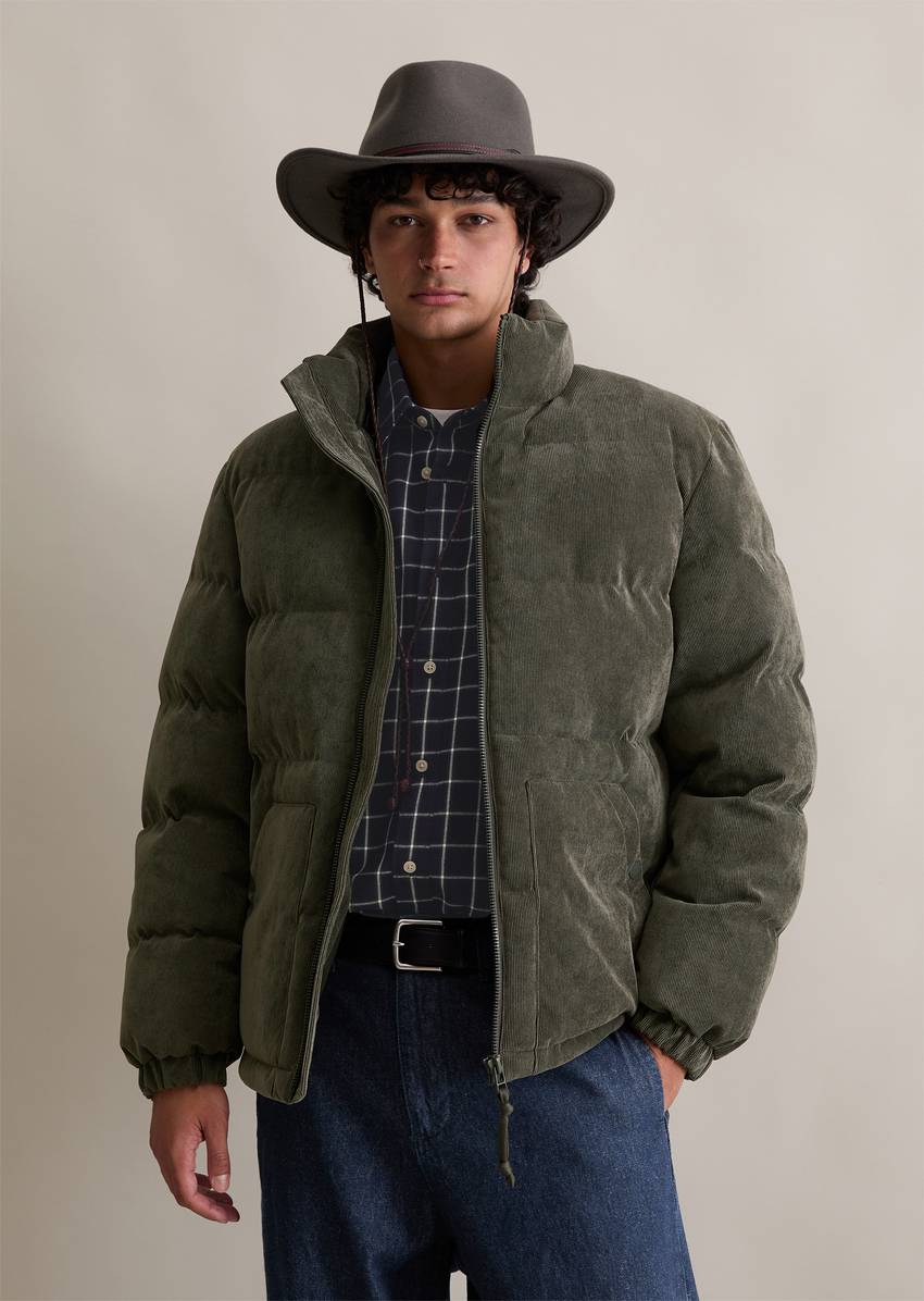 Quilted jacket regular made from soft corduroy