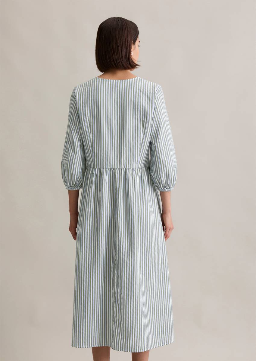 Regular striped dress made from cotton dobby