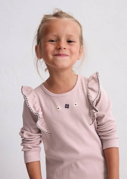 KIDS-GIRLS longsleeve with fine ribbed structure